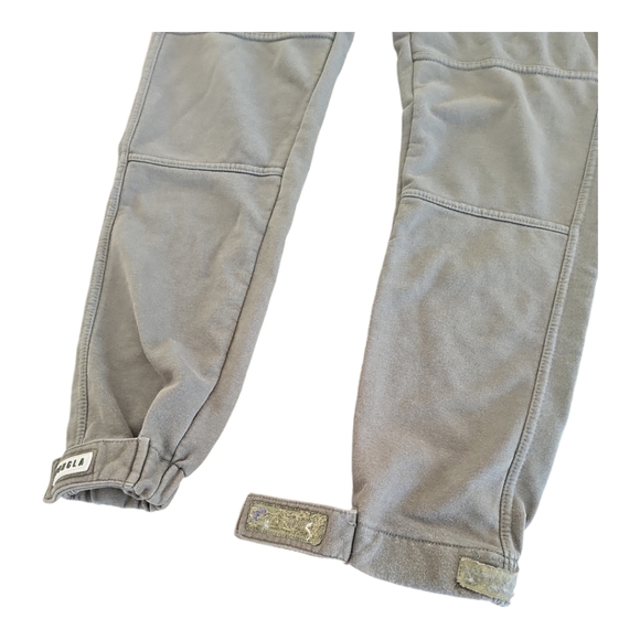 YOUNGLA Olive Green Drawstring Joggers Sweatpants Small Velcro Ankle Straps - Picture 3 of 8